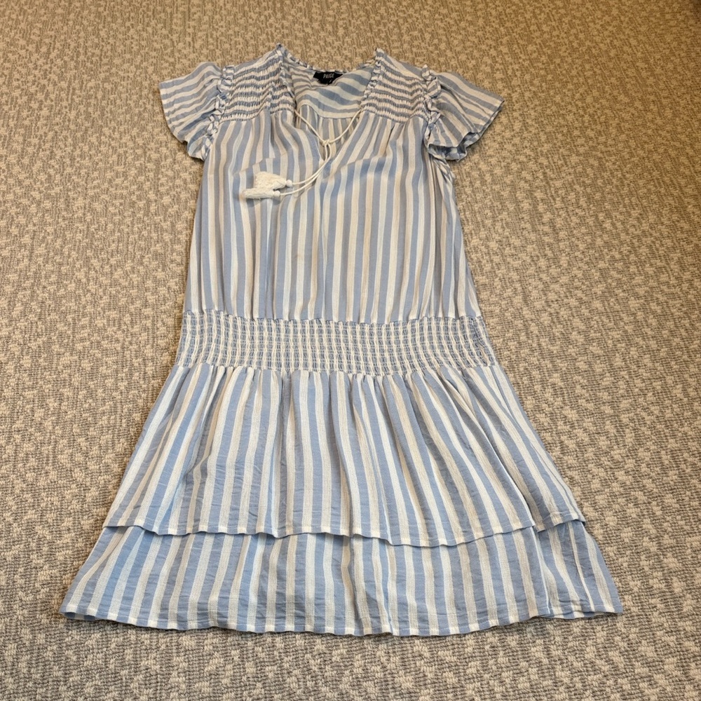 PAIGE Christina Blue and White Striped Dress, small - Picture 3 of 8